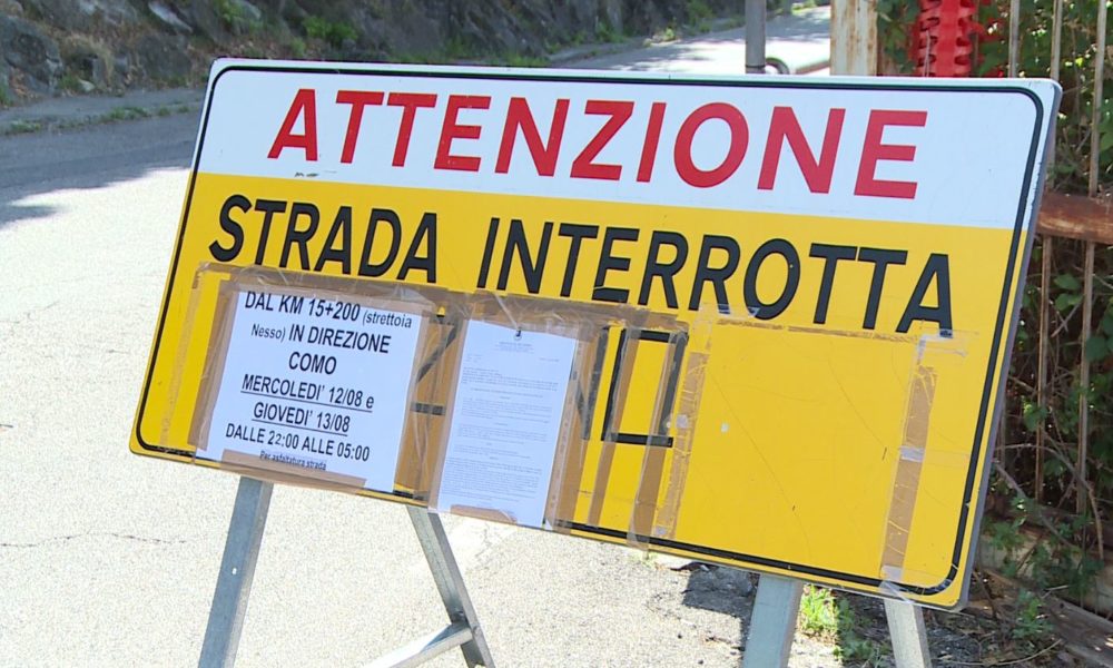 Nesso, chiusura notturna della statale Lariana per lavori