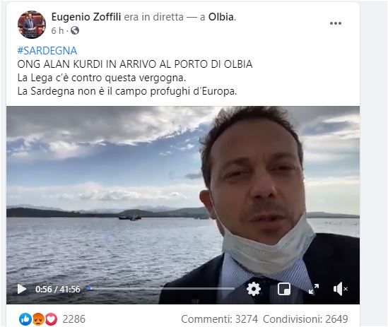 Protesta di Zoffili in Sardegna: il deputato comasco ad Olbia tenta di impedire lo sbarco
