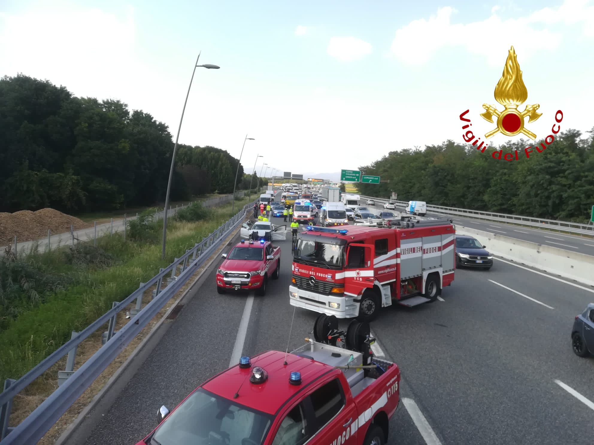 Incidente sull’autostrada A9, tre feriti non gravi. Disagi alla circolazione