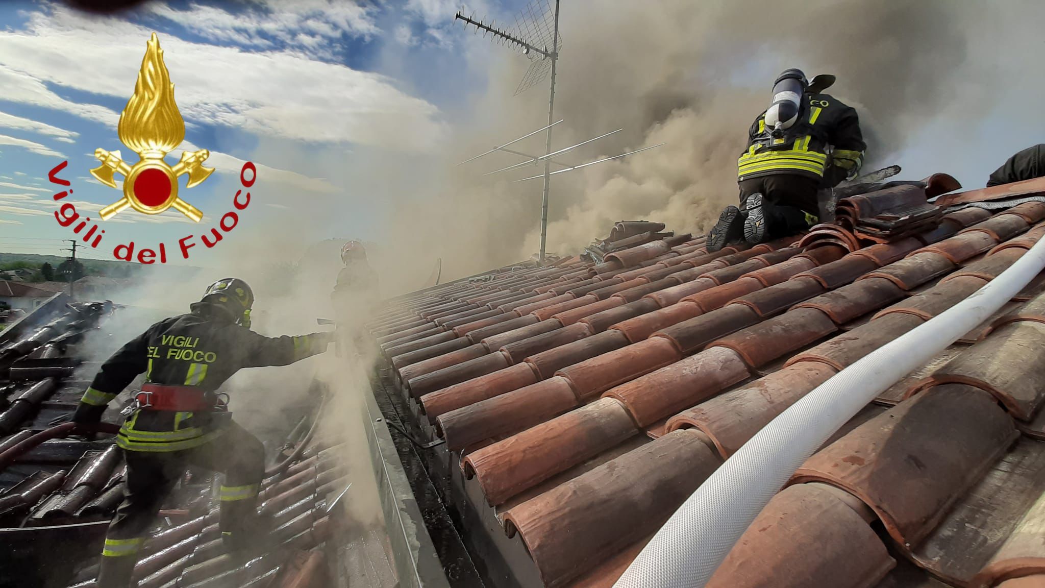 Incendio tetto Lurago