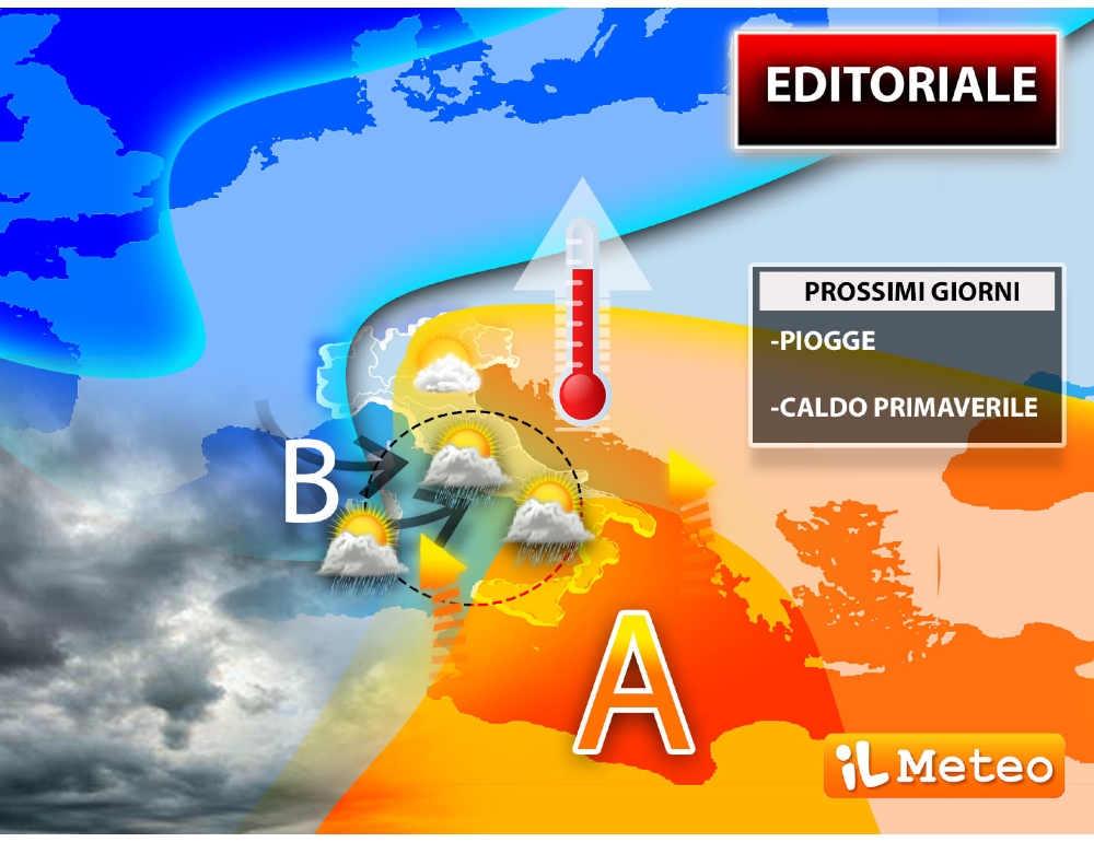 Meteo:piogge su oltre mezza Italia in attesa del primo caldo