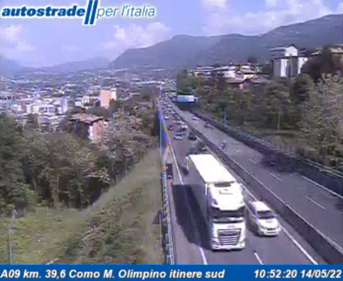 Autostrada A9: mattina di traffico e code a causa dei lavori