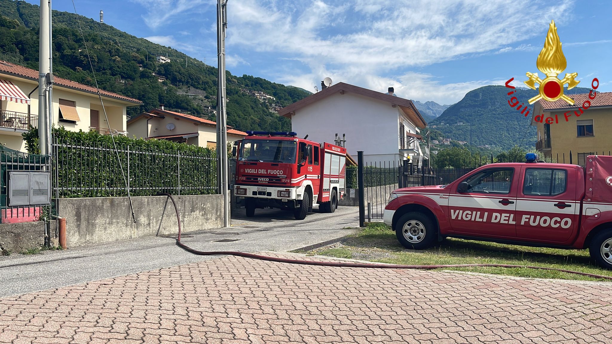 Fuga di gas a Dongo, intervento dei vigili del fuoco
