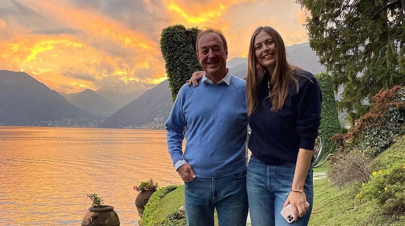 Maria Sharapova con il maestro Piatti sul lago di Como