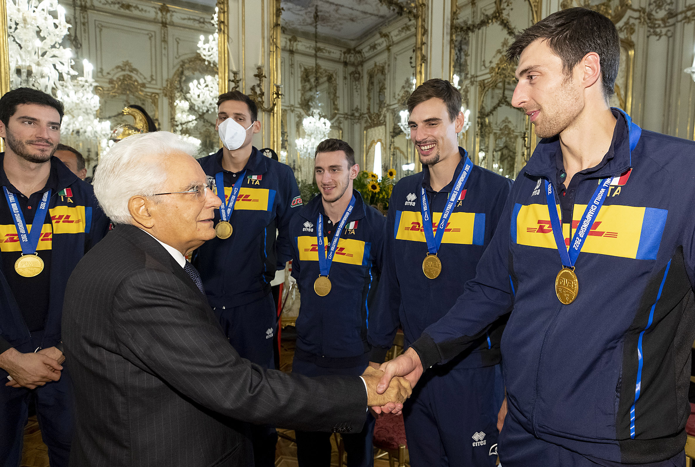 Italia iridata nel volley: Anzani e gli azzurri al Quirinale