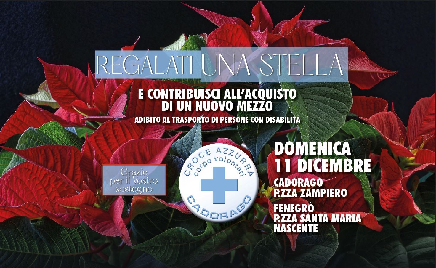 “Regalati una stella”: la Croce Azzurra di Cadorago domani in piazza