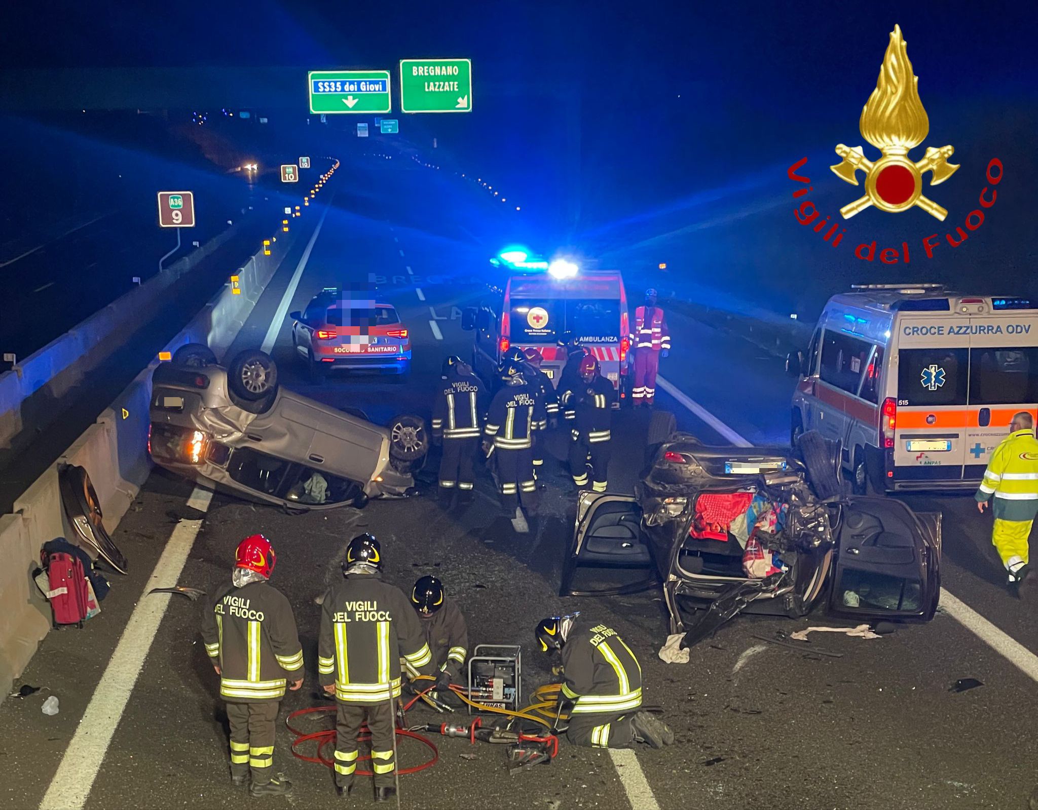 Notte di incidenti: tre feriti sulla Pedemontana. Auto fuori strada ad Oltrona
