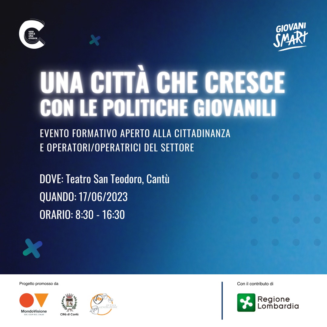 Politiche giovanili, progetto “C.C.C. Una città che cresce”. A Cantù convegno il 17 giugno
