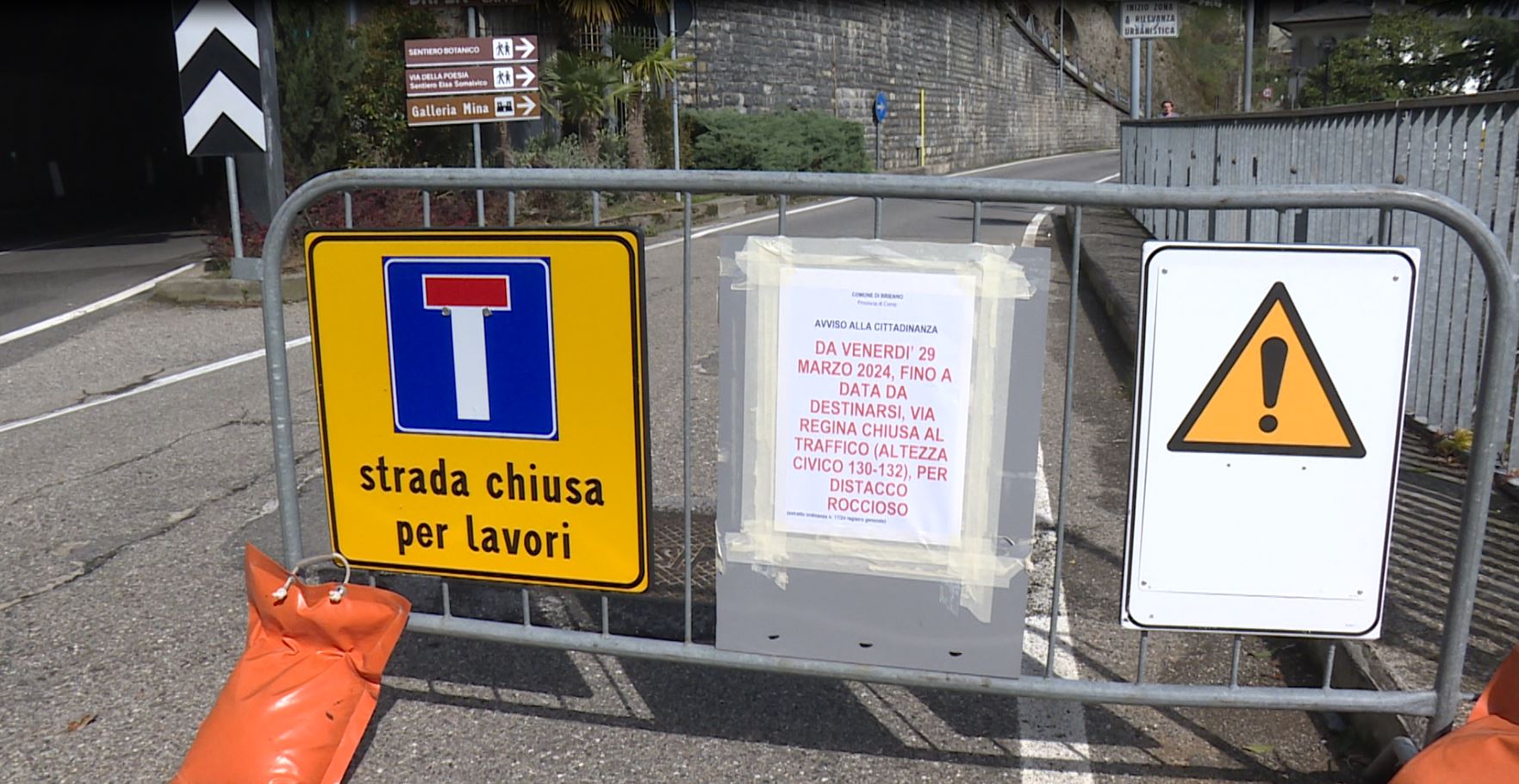 Brienno, masso sulla Vecchia Regina. La strada resta chiusa fino a maggio