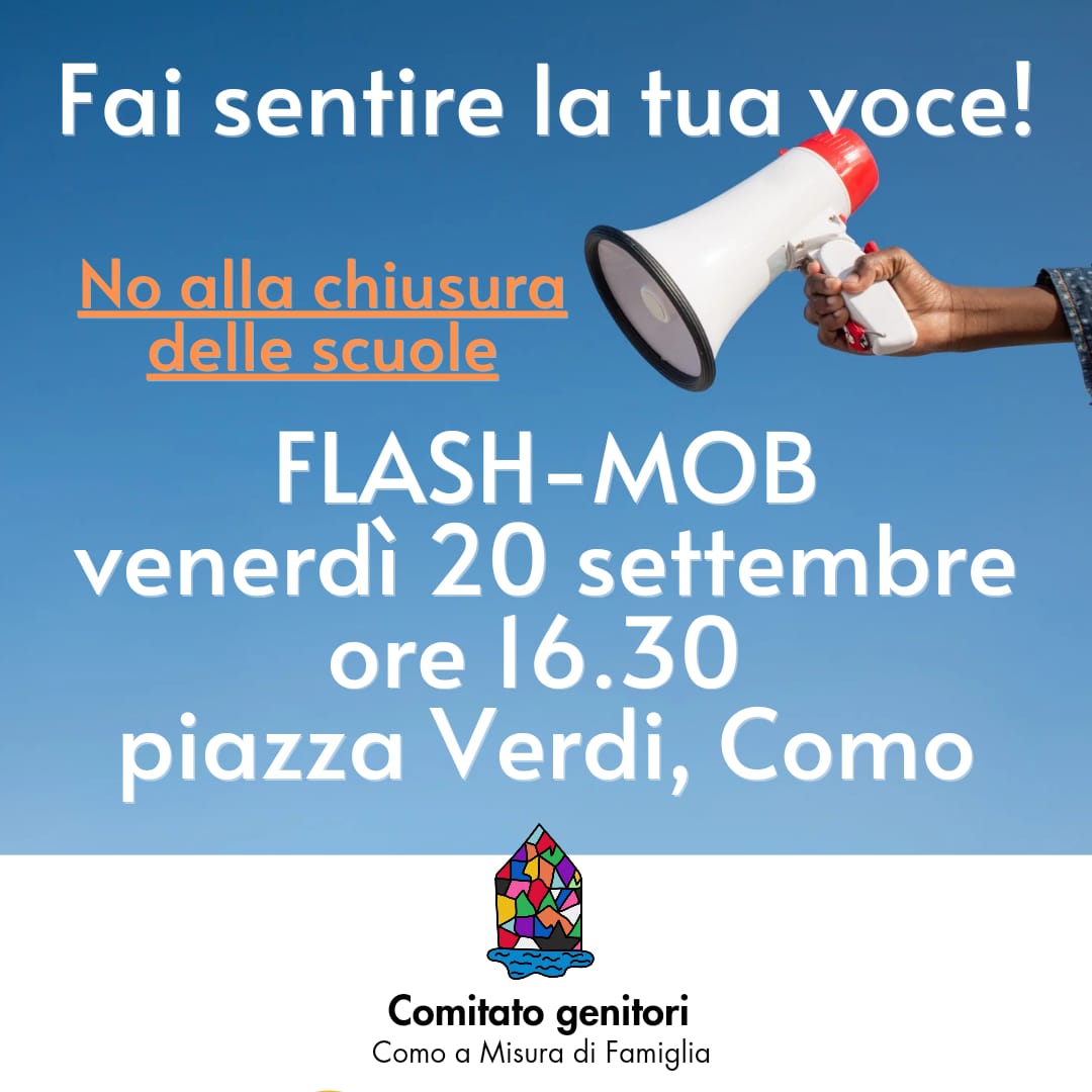 Scuole chiuse a Como, venerdì il flash mob delle famiglie in piazza Verdi