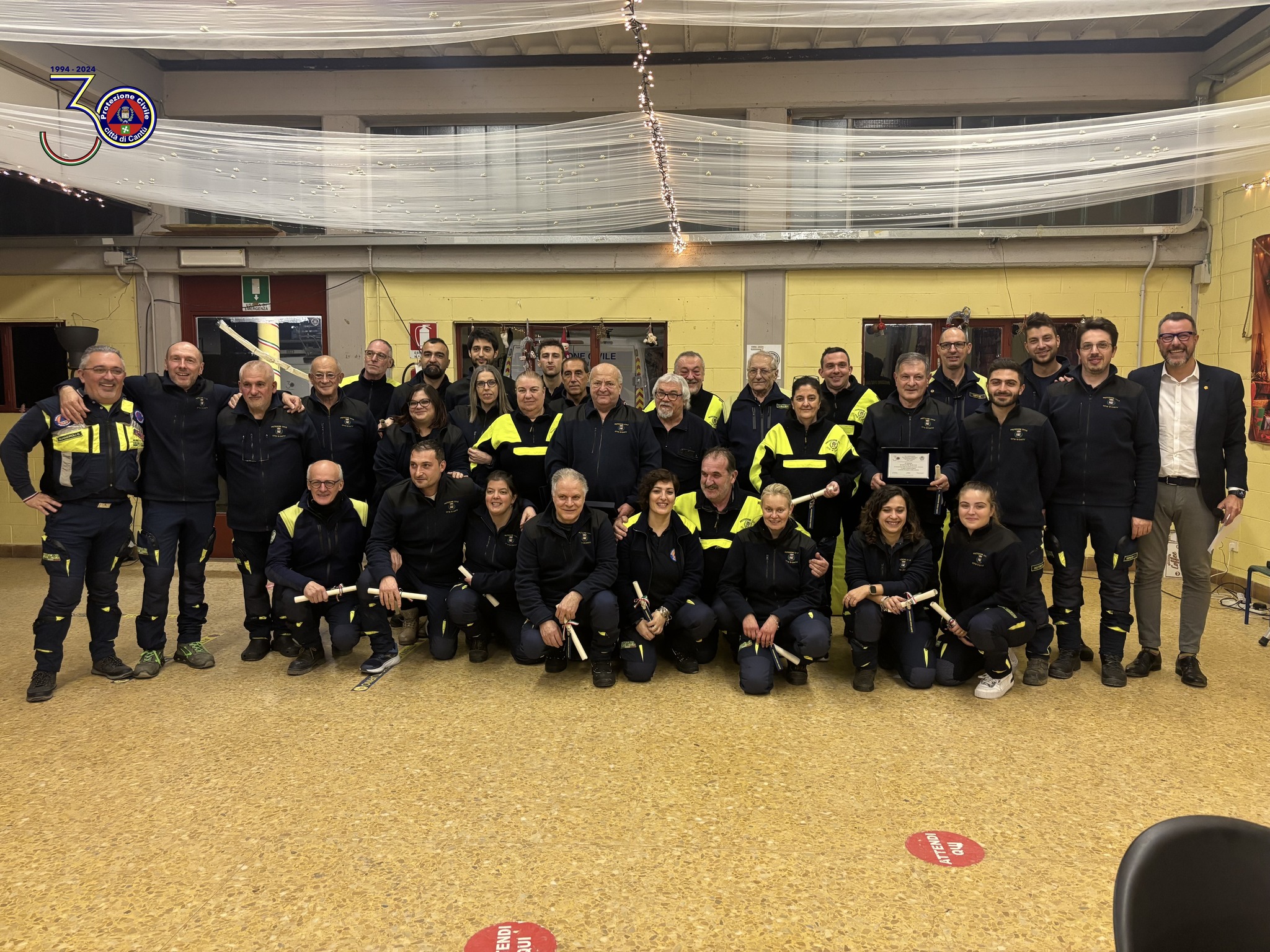 La protezione civile di Cantù festeggia i 30 anni di attività, riconoscimenti ai volontari