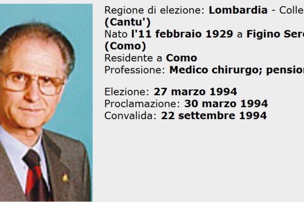Addio a Elia Manara, senatore della Lega negli anni ’90