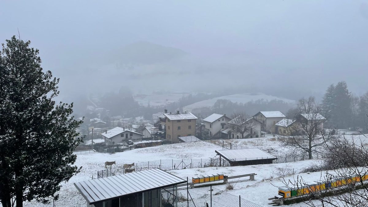 Cielo coperto e instabilità: neve sul Lario