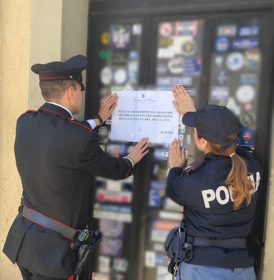 Faloppio, sospesa per 20 giorni la licenza di un bar