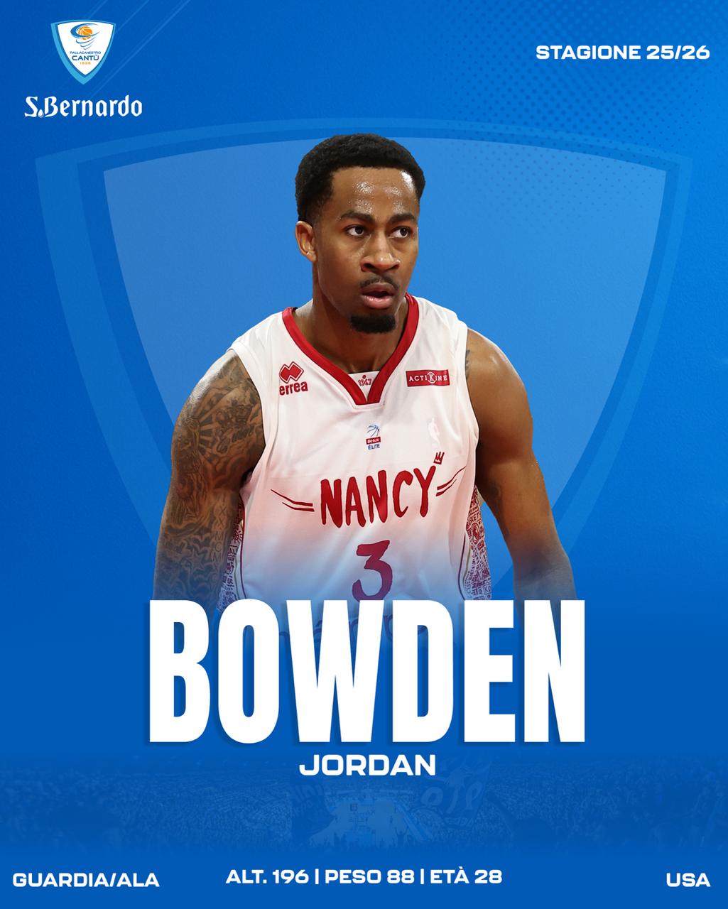 Basket Cantù: preso Jordan Bowden