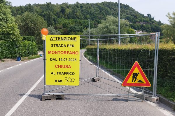 Strettoia di Montorfano chiusa fino al 30 agosto