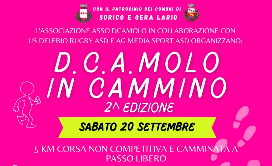 Corsa benefica tra Sorico e Gera Lario con “D.C.A.Molo in cammino”