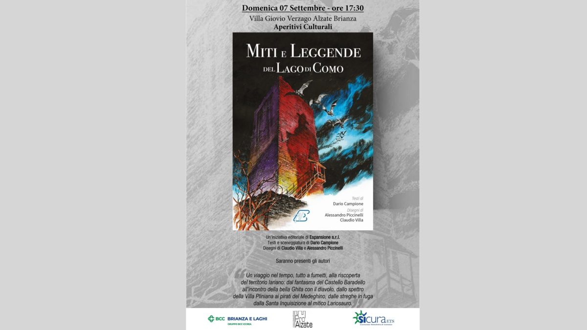 Domani ad Alzate Brianza la presentazione di “Miti e leggende del Lago di Como”